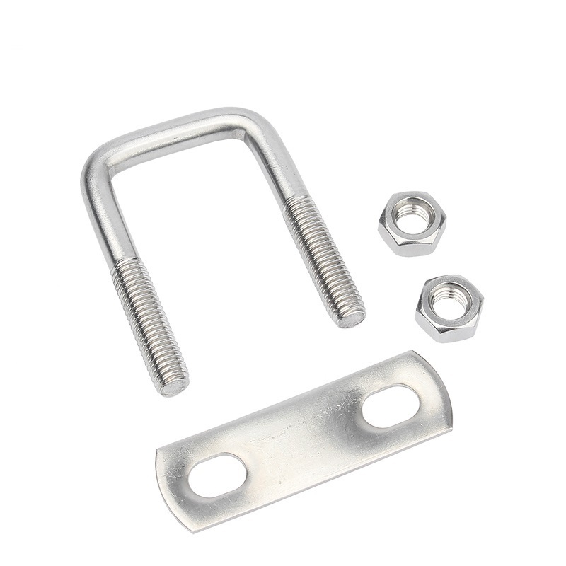 304 stainless steel square clamp U-shaped square card Right angle U-shaped screw