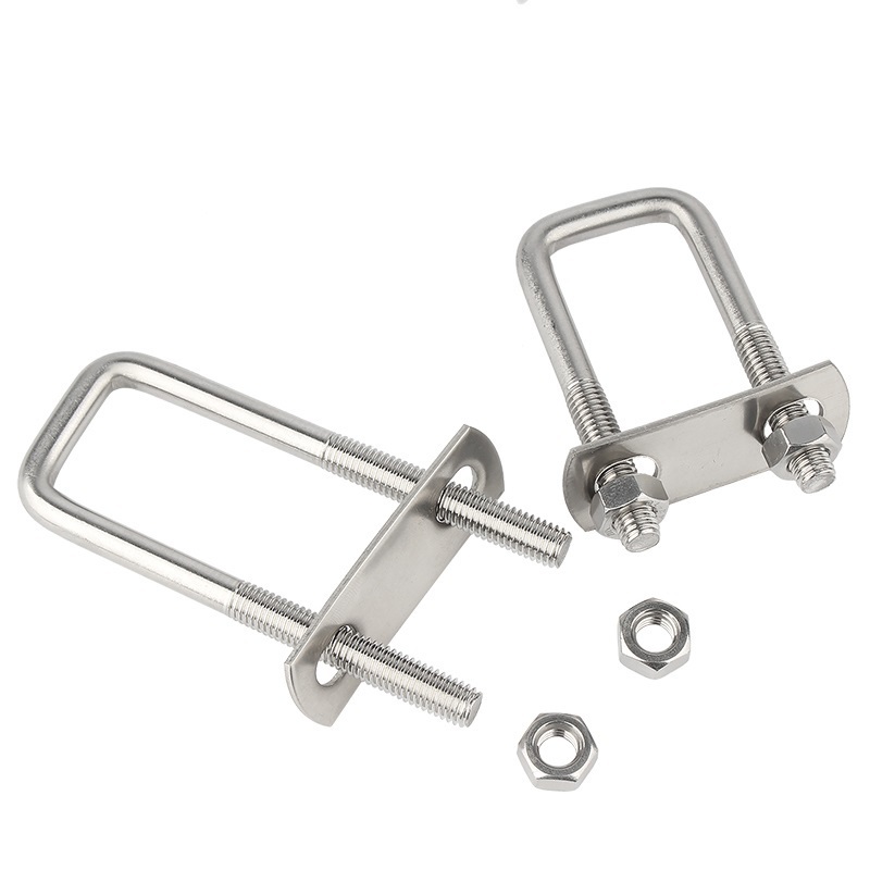 304 stainless steel square clamp U-shaped square card Right angle U-shaped screw