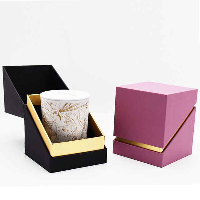 Kexin Wholesale Luxury Premim Packaging Gift Candle Jar Boxes Custom Fancy Design Logo Rigid Paper Candle Box