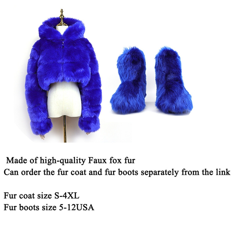 High Quality Winter Snow Faux Fur Boots and Headbands Set