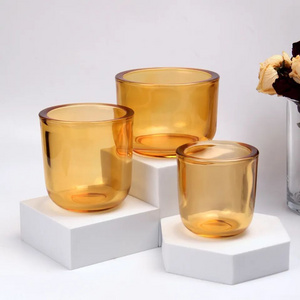 Wholesale 340ml 395ml Modern Glass candle jars Frosted glass candle jar Candle holder