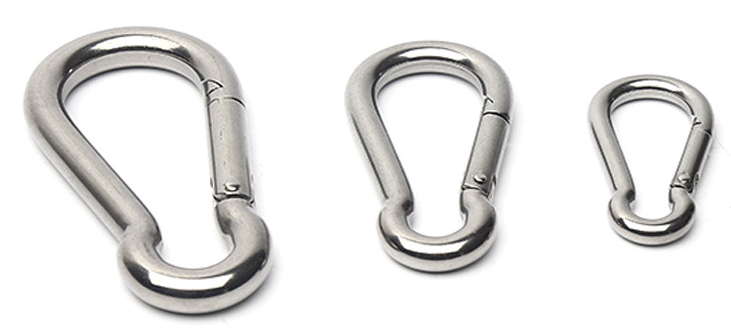 Factory wholesale carabiner safety spring snap hook stainless steel carabiner Hook M4 M5 M6 M7 M8 M9 M10 M12