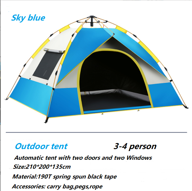 3-4 Persons Large Waterproof Camping Tents Camping Family Outdoor Tent