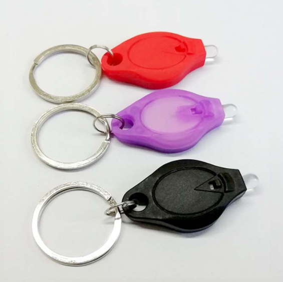 Mini Led Light Keychain UV 395nm Flashlight UV Flash Light Keyring Plastic Flashlight