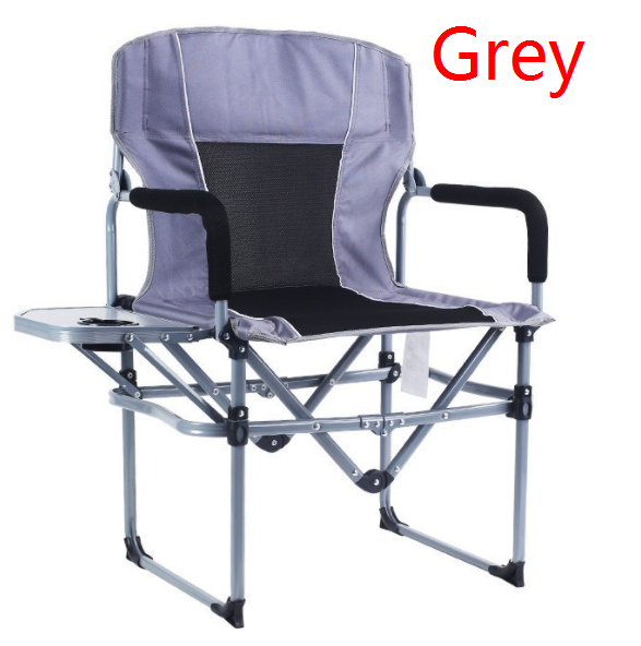 High quality Customized Outdoor Relax Steel Portable Lawn chair Director Chair Folding Camping Chair With Side Table