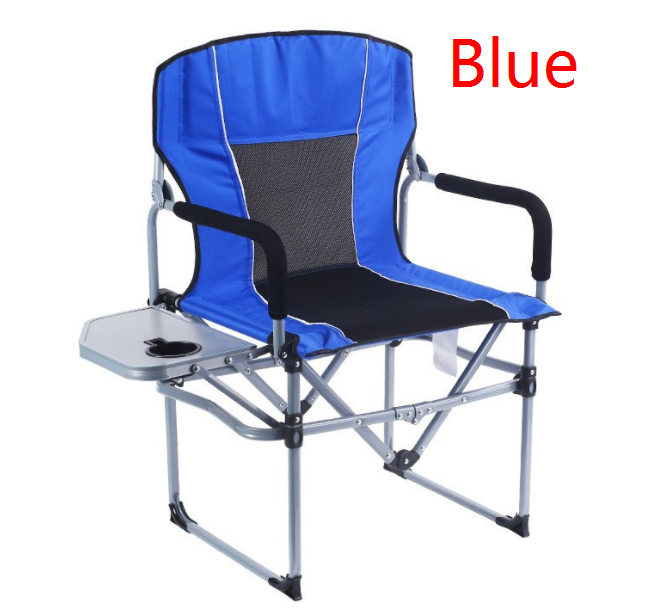 High quality Customized Outdoor Relax Steel Portable Lawn chair Director Chair Folding Camping Chair With Side Table