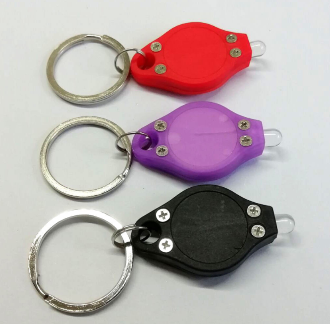 Mini Led Light Keychain UV 395nm Flashlight UV Flash Light Keyring Plastic Flashlight