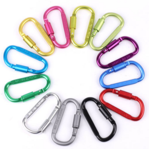 2022 high quality karabiner competitive price 8cm D shape lock carabiner hook full colors aluminum carabiner