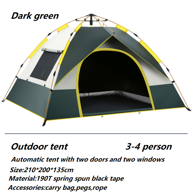 3-4 Persons Large Waterproof Camping Tents Camping Family Outdoor Tent