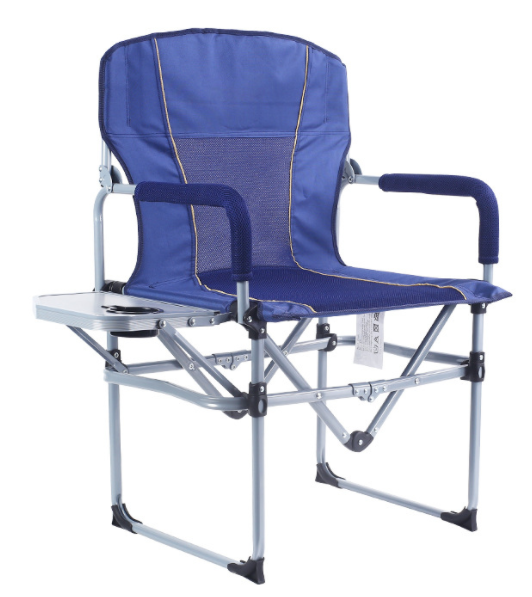 High quality Customized Outdoor Relax Steel Portable Lawn chair Director Chair Folding Camping Chair With Side Table