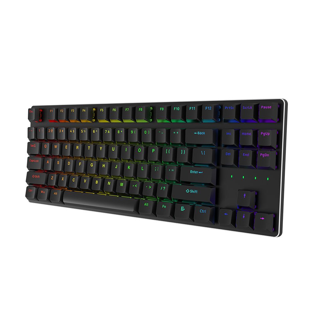 Mechanical Keyboard Rgb Backlit Three-mode Half-height Keycap Design Ultra Thin Office Gaming Keyboard