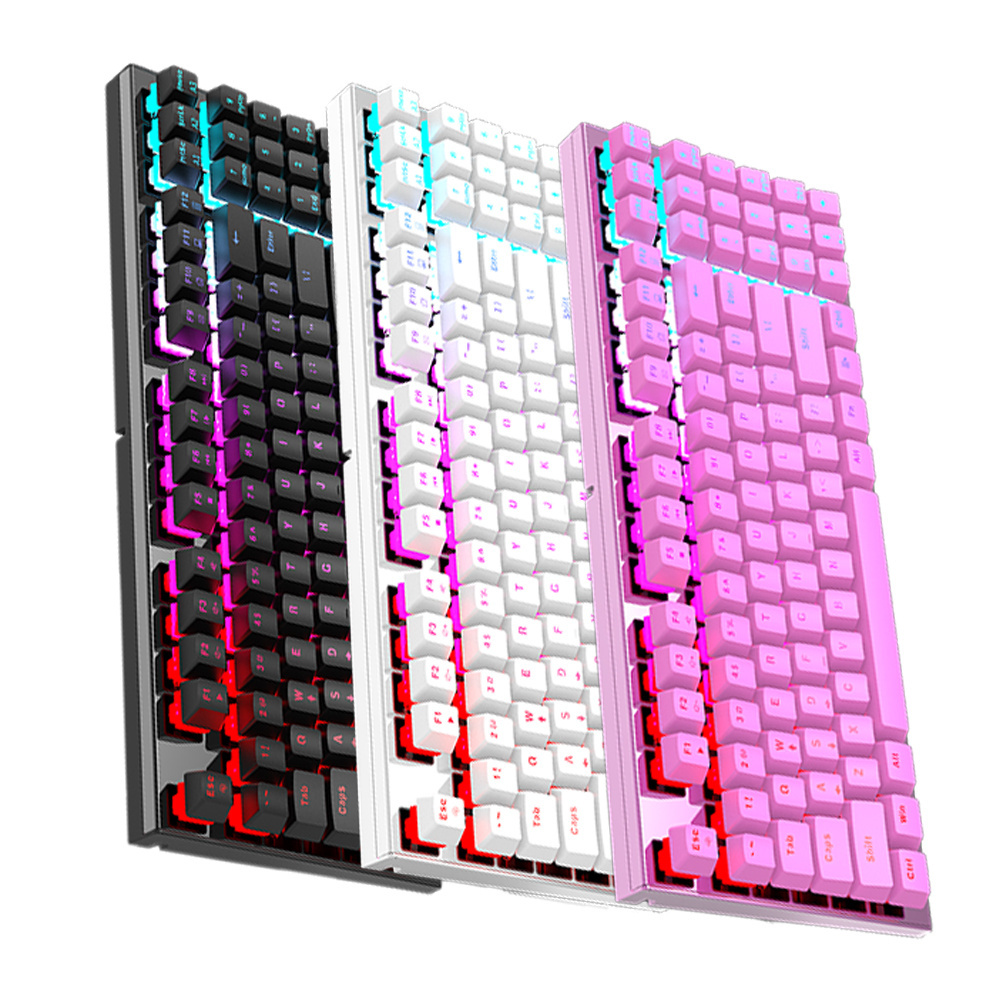 2023 OEM RGB Backlight Gaming Mechanical Keyboard For PC Gamer 92Keys Wired Gaming Mechanical with Multimedia Keys