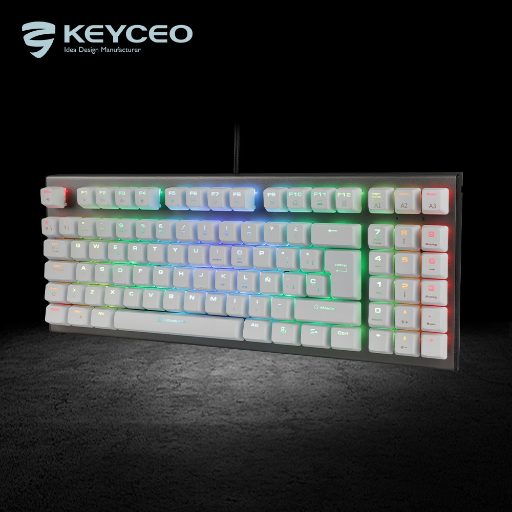 2023 OEM RGB Backlight Gaming Mechanical Keyboard For PC Gamer 92Keys Wired Gaming Mechanical with Multimedia Keys