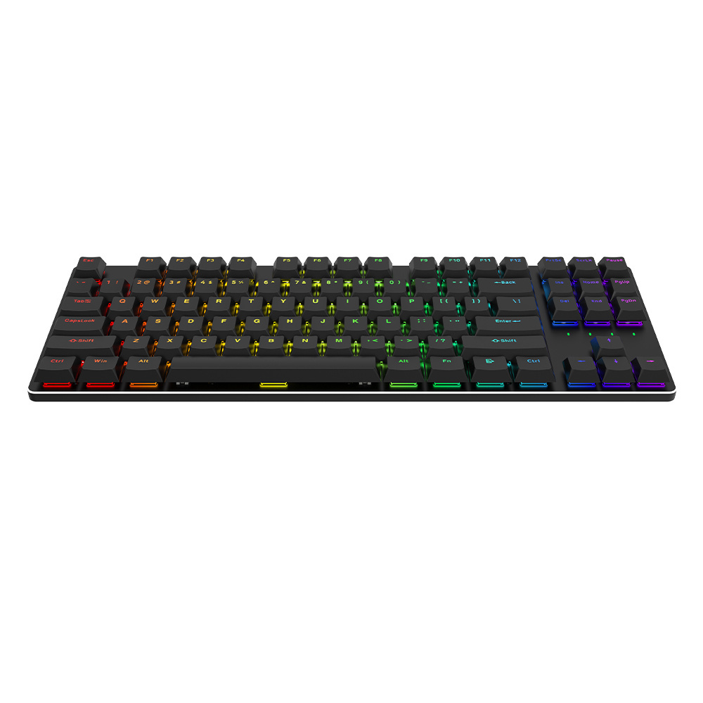 Mechanical Keyboard Rgb Backlit Three-mode Half-height Keycap Design Ultra Thin Office Gaming Keyboard