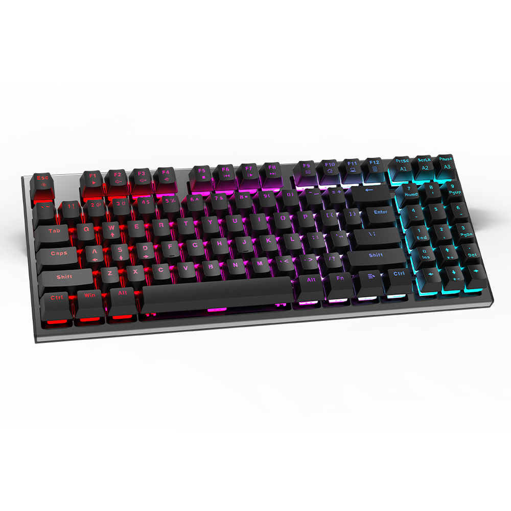 2023 OEM RGB Backlight Gaming Mechanical Keyboard For PC Gamer 92Keys Wired Gaming Mechanical with Multimedia Keys