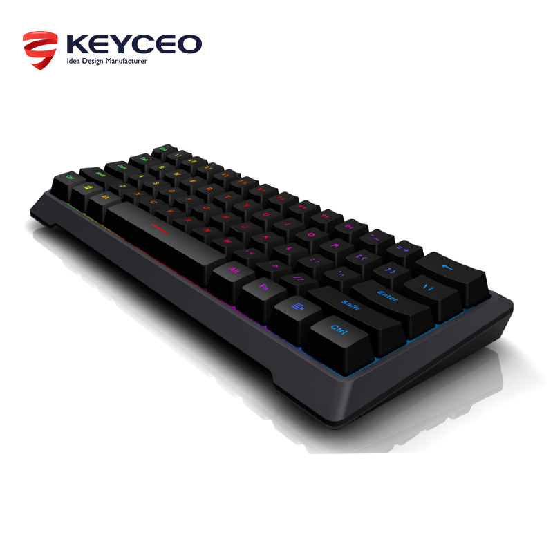 ODM High Quality Thin mini Keyboard Silent 60% 2.4G Gaming Keyboard small RGB backlit China laptop