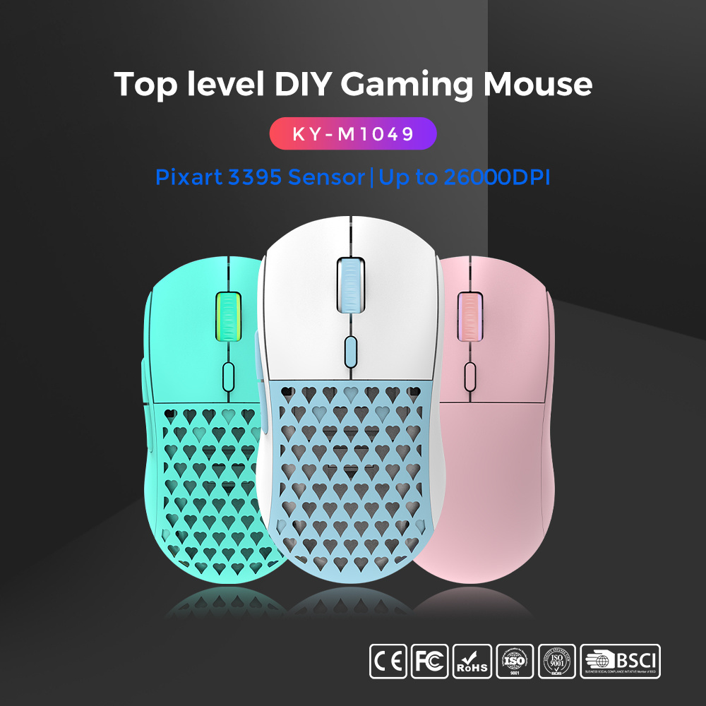 gamer mouse Top level DIY Mouse wireless OEM up to 26000 DPI Wired +Bluetooth+2.4G Gaming Mouse custom RGB Ergoenomic Game Mice