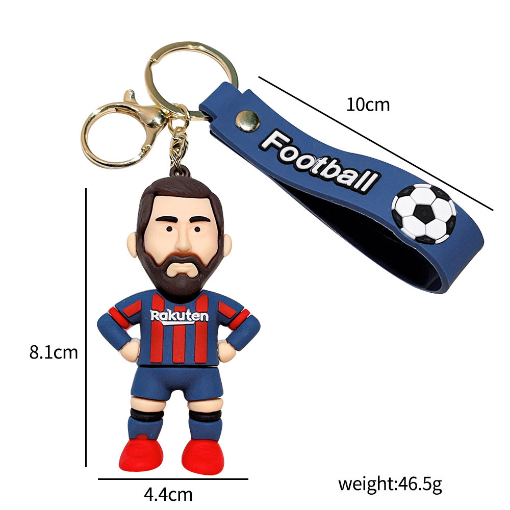 Creative New Cartoon Messi Doll Pendant Car Keychain Men's School Bag Pendant Fans Exquisite Small Gift