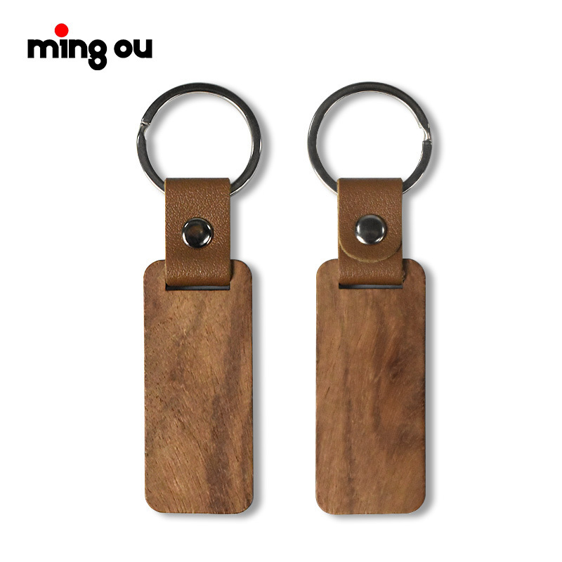 Wood Keychain China Custom Laser Engrave Name Wooden Keychains Blank Inital Wood Keychain