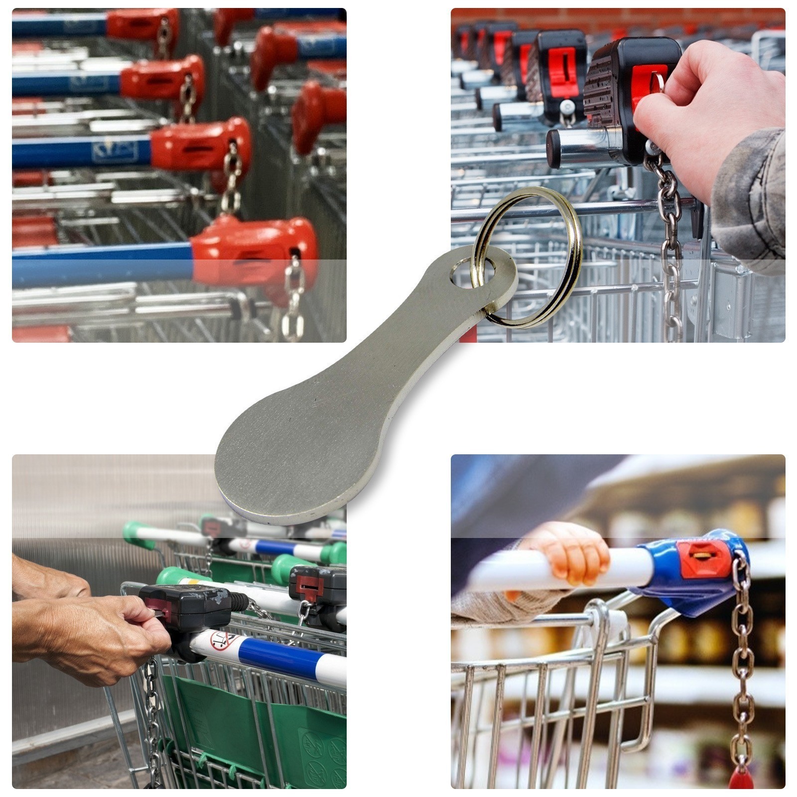 Metal promotion shopping cart coin token key chain Shopping cart token key ring trolley coin