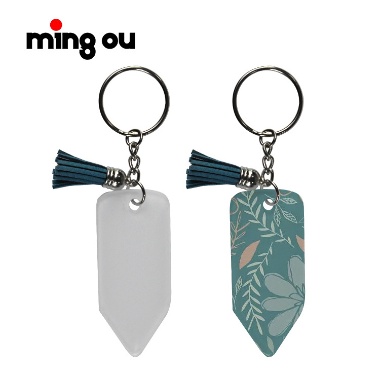 Teacher day appreciation gift Tassel keychain Graduation gift blanks Sublimation Acrylic pencil keychain for teacher