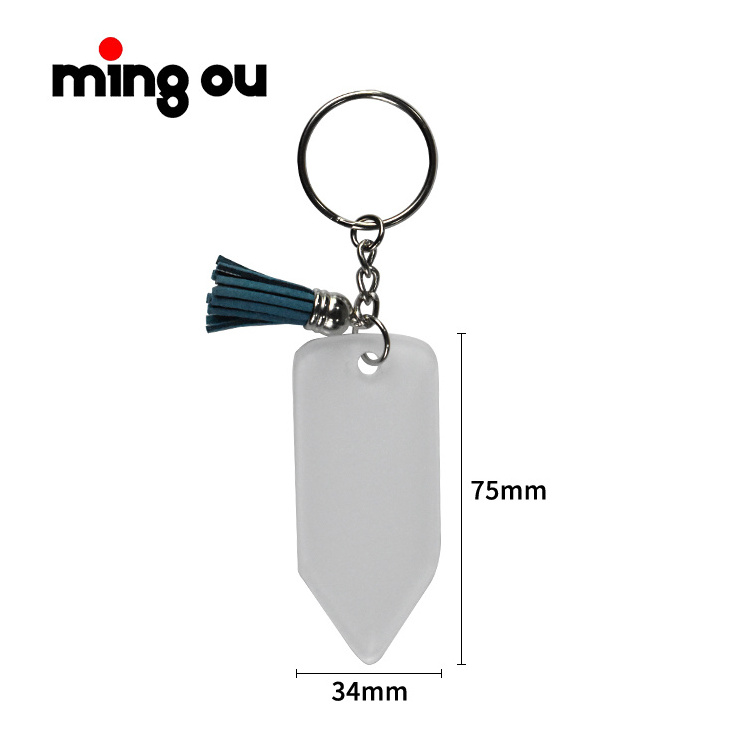 Teacher day appreciation gift Tassel keychain Graduation gift blanks Sublimation Acrylic pencil keychain for teacher