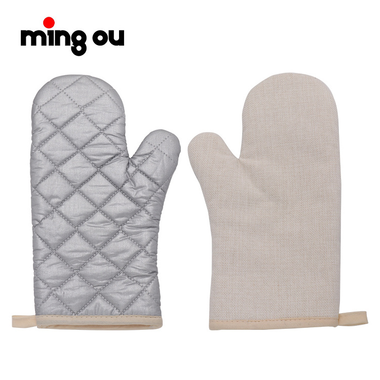 Newest fashion Hot sale Kitchen Cotton Gloves Heat Resistant Bbq Wholesale Sublimation Oven mitts (with string)