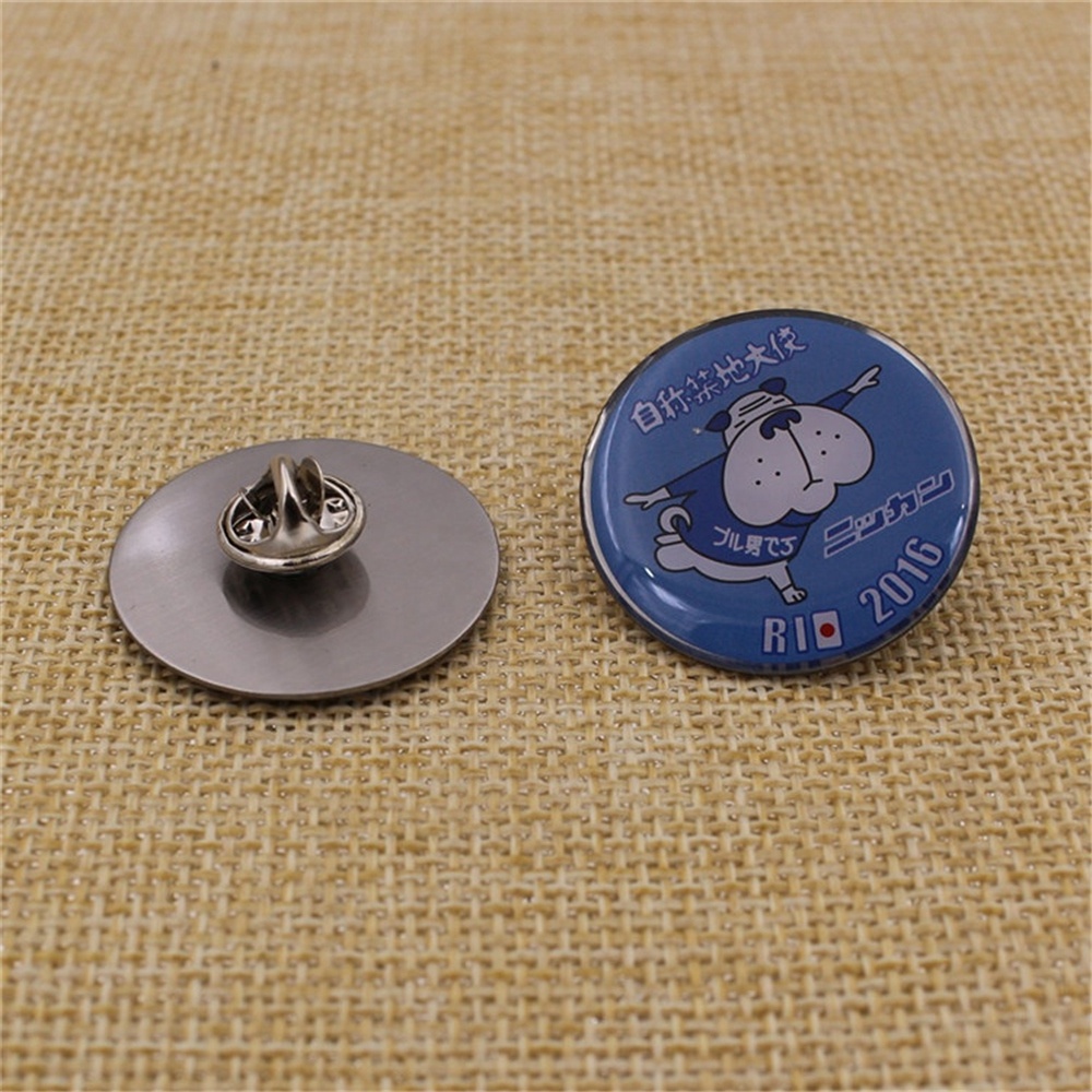 Wholesale Custom Shape Stainless Iron Logo Pins Badge Printing Epoxy Dome Custom Metal Lapel Pins