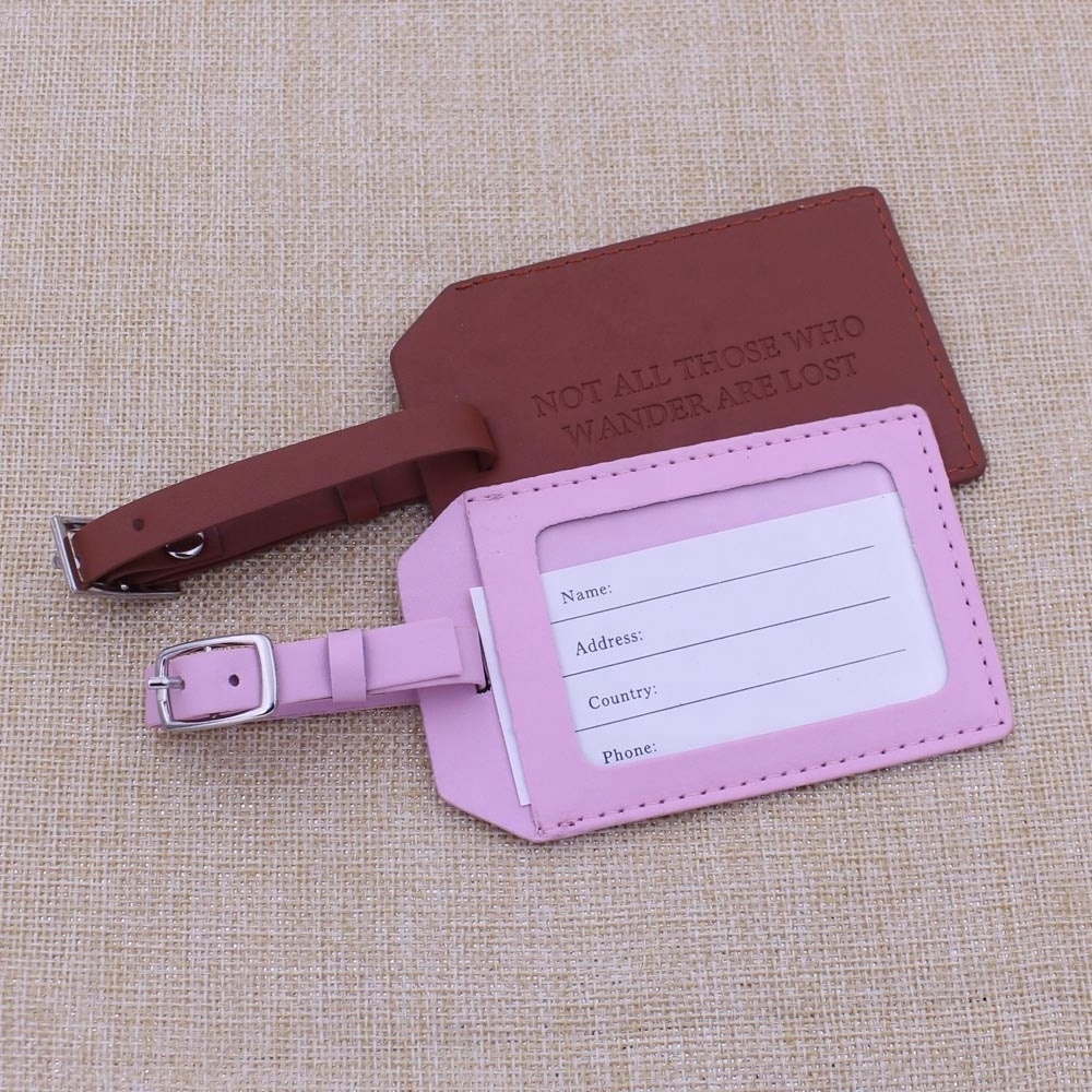 wholesale travel bag tag custom luggage tag with material PU, Genuine Leather and Pvc