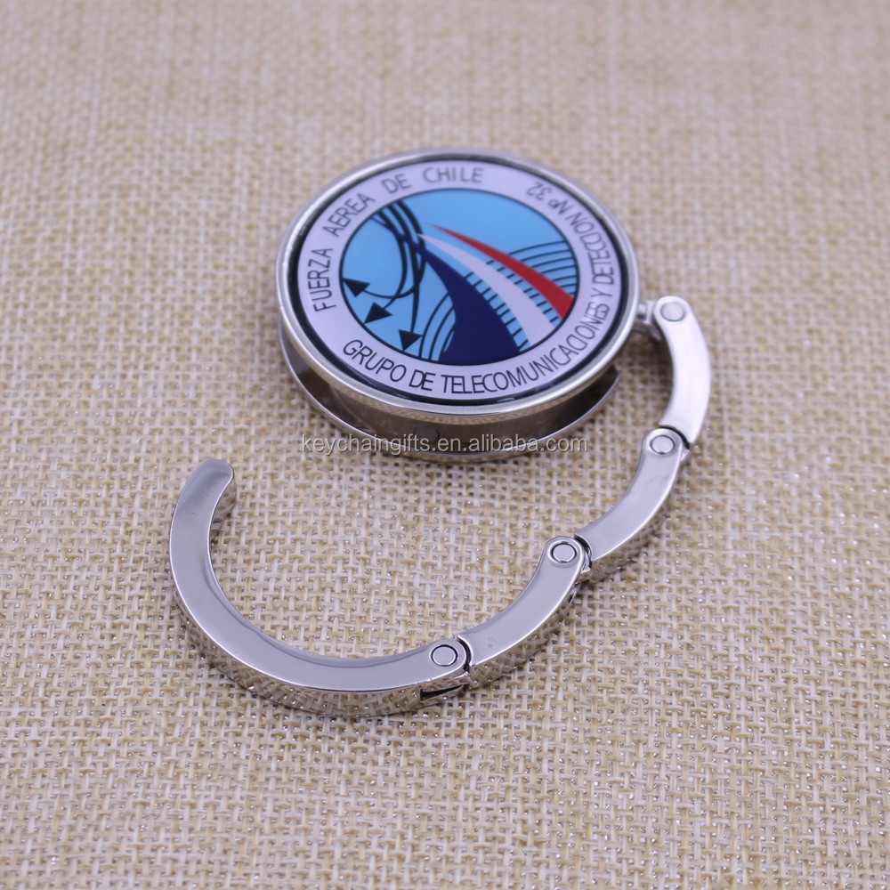 Round / heart / rectangle metal foldable table top cheap bag hanger/hook for women wholesale price