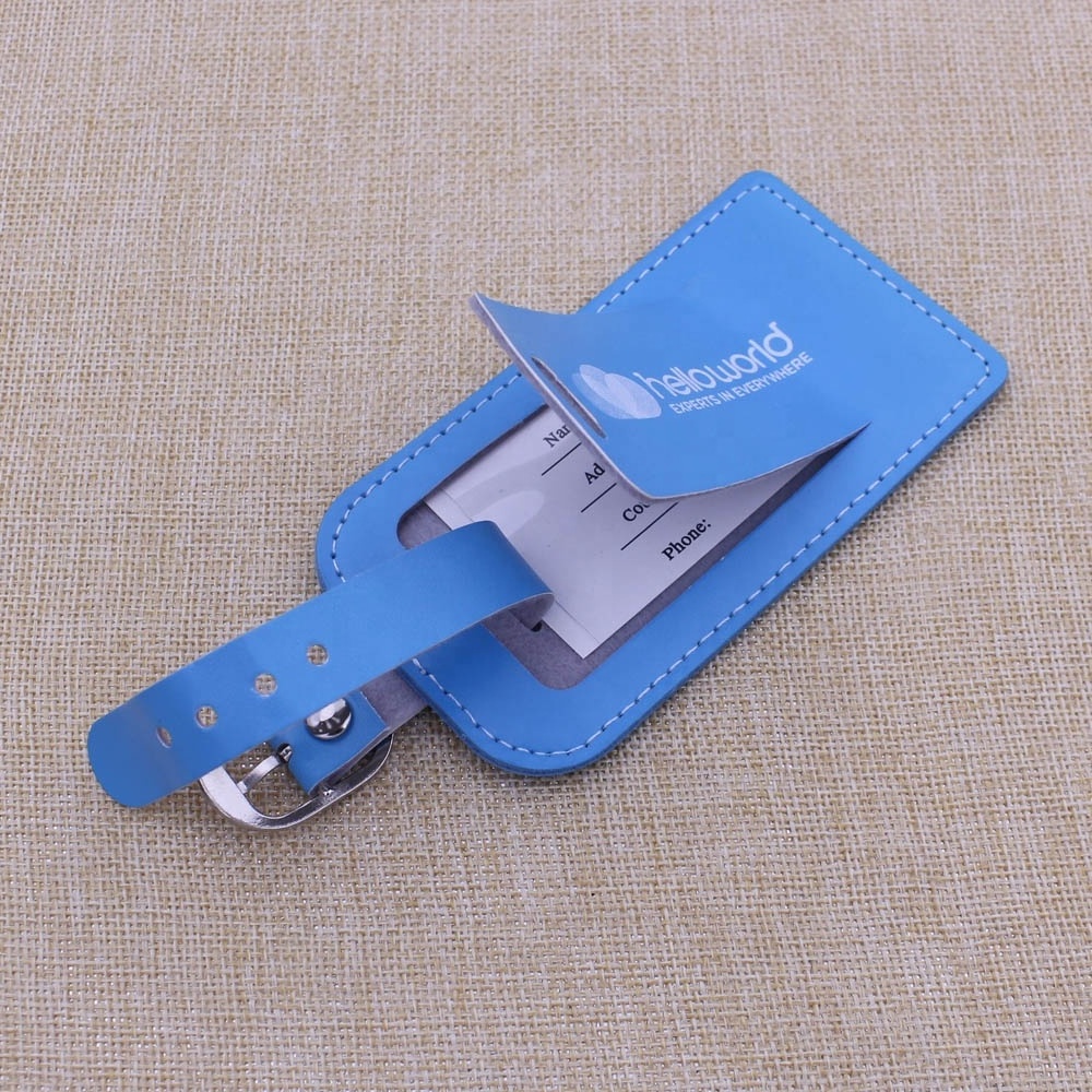 wholesale travel bag tag custom luggage tag with material PU, Genuine Leather and Pvc