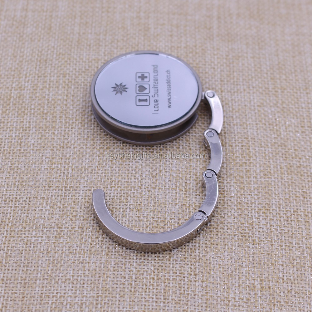 Round / heart / rectangle metal foldable table top cheap bag hanger/hook for women wholesale price