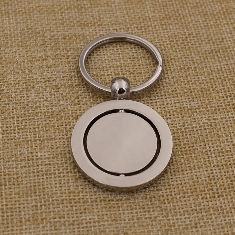 Factory direct sale round blank keyring laser logo keychain for promotion