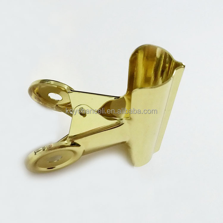 office supplies 75mm gold big large clip packing metal bulldog clip for food