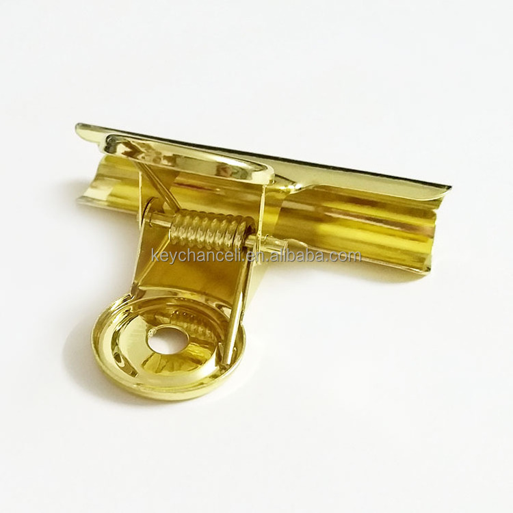 office supplies 75mm gold big large clip packing metal bulldog clip for food