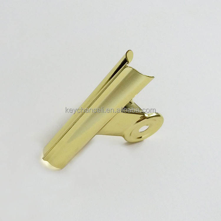 office supplies 75mm gold big large clip packing metal bulldog clip for food