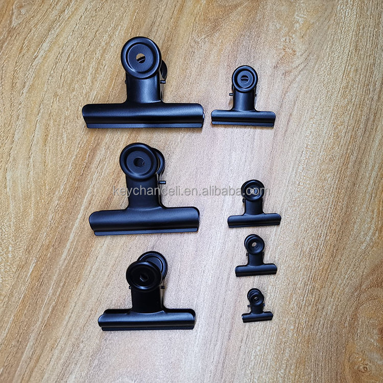 63mm baking varnish black clamp for paper metal bulldog clip for food bag photo bill