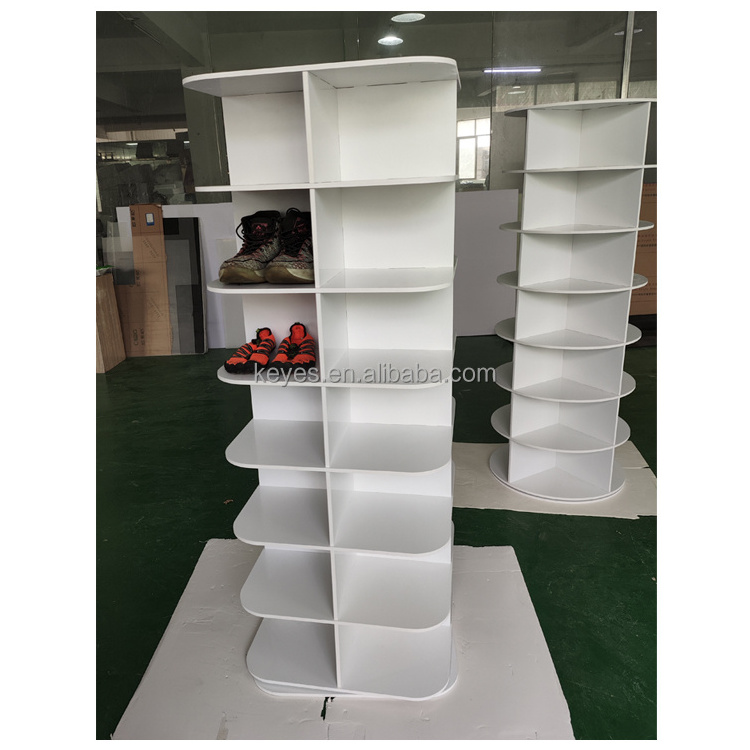 Customized PVC And Floors 360-degree Shoe Display Rack 360 Rotating Shoe Display Stand Living Room Furniture Shoe Shelf For Home