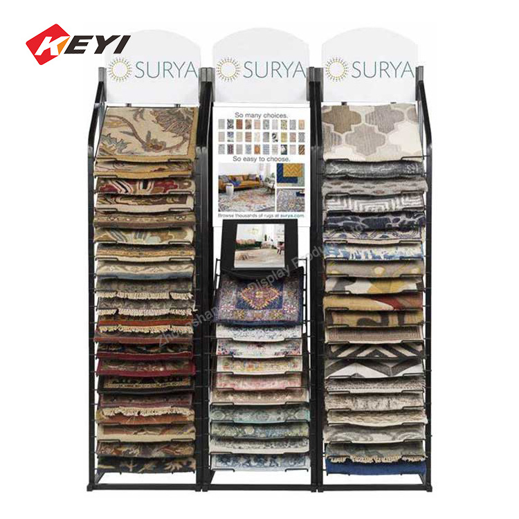 Custom metal Carpet Sample Display Rack Rug Display Rack Carpet Wallpaper Display Rack for sale