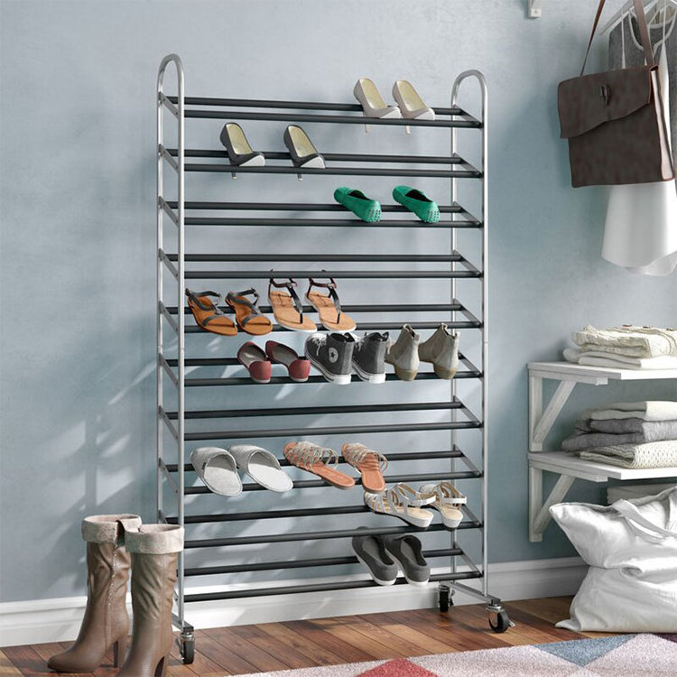 custom home metal shelf 50 pair shoe rack organizer floor 10 tier shoe rack