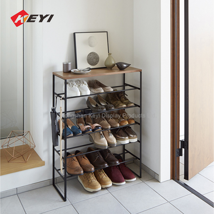 Customized 5 Layers Shoe Rack Display Stand Entryway Boots Closet Free Standing Doorway metal Shoes display rack