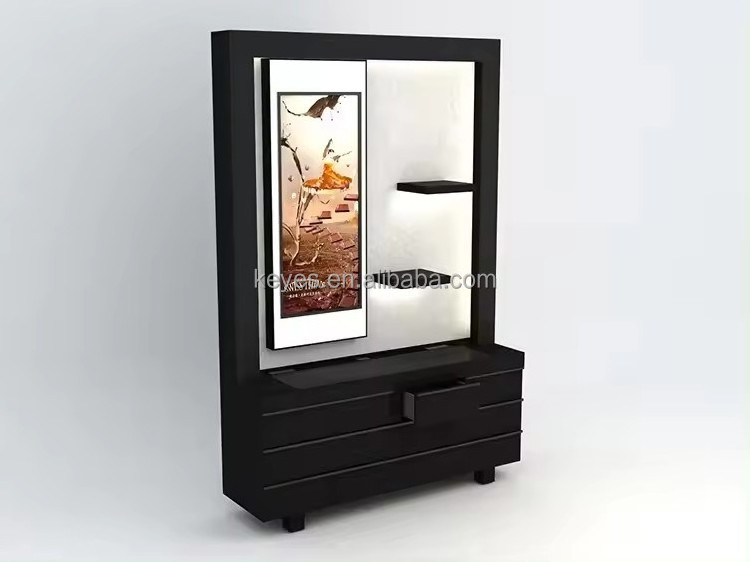 Customized Retail Wooden Furniture Chocolate Display Shelf Candy Shop Cabinet Interior Design Chocolate Display Rack with lamp