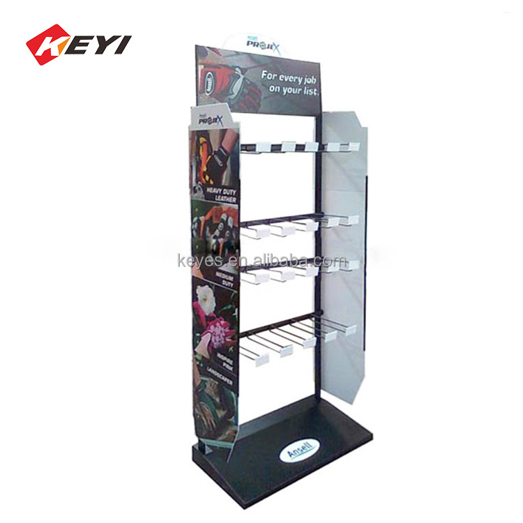 Customized Hot Selling Retail Store mittens Display Stand Pegboard  Baseball mittens Motorcycle Glove Display rack