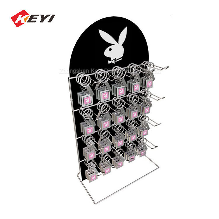 Black Iron Wire Key Chain Countertop Hook Display / Metal Display Rack