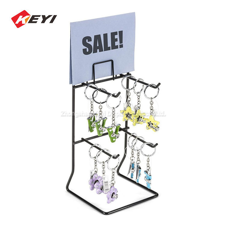 Black Iron Wire Key Chain Countertop Hook Display / Metal Display Rack