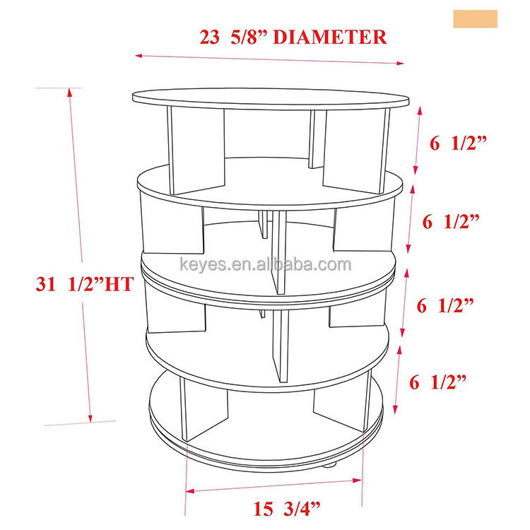 Modern Boutique Floor 4 Tier Spinning Shoes Rack Storage Organizer White Wood Stackable Revolving Shoe Rack