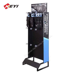 Customized Design Pos Metal Retail Gloves Display Rack / Leather Gloves Display Stand