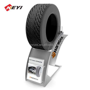 Custom Trade Show Free Standing Single Tire Display Stand For Brand Promotion