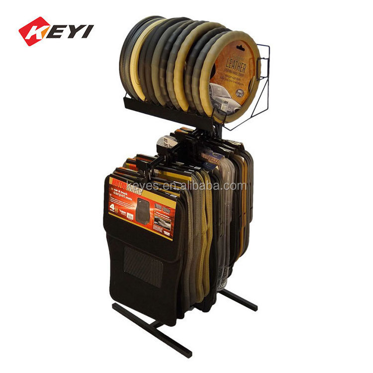 Wholesale Custom Auto Parts Shop Flooring Display Stands Metal Car Accessories Display Rack For Steering Wheel Cover And Mat