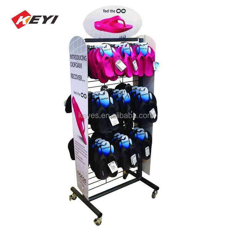 Custom Retail Shop Shoe Display Ideas Metal Floor Sport Shoes Display Rack Stand